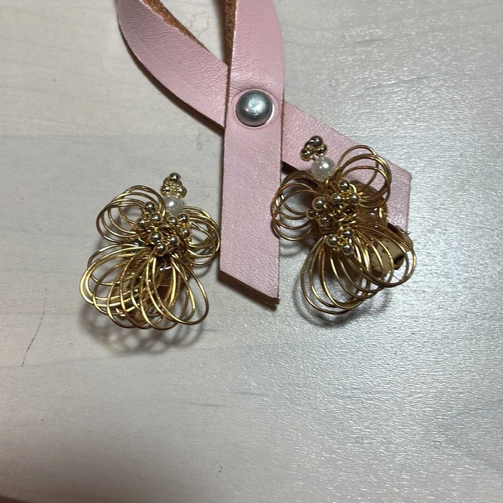 Gold tone Angel Clip On Earrings